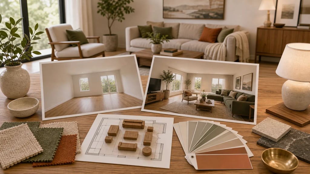 Wohnzimmer einrichten mit KI – Stilvergleich