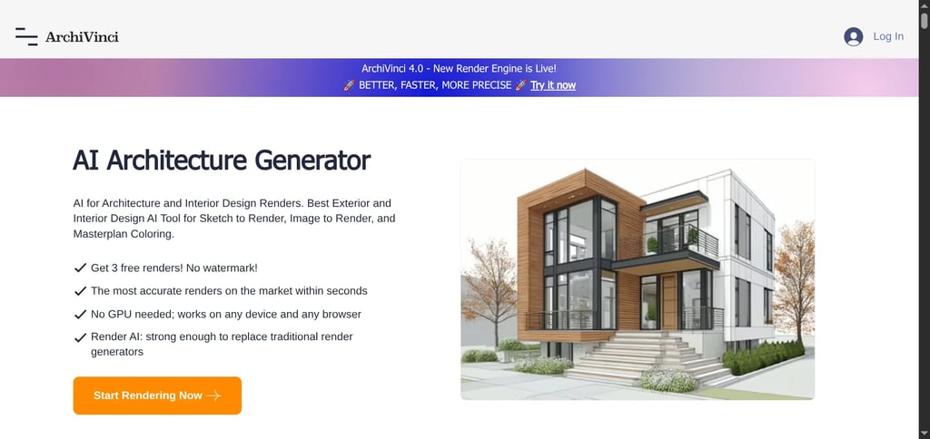 ArchiVinci free AI architecture and interior rendering
