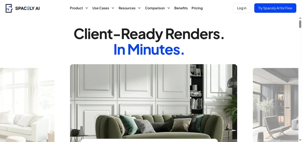 Spacely AI free interior design renders for professionals