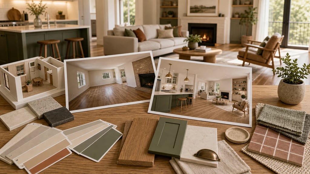 Home renovation AI before and after room concept
