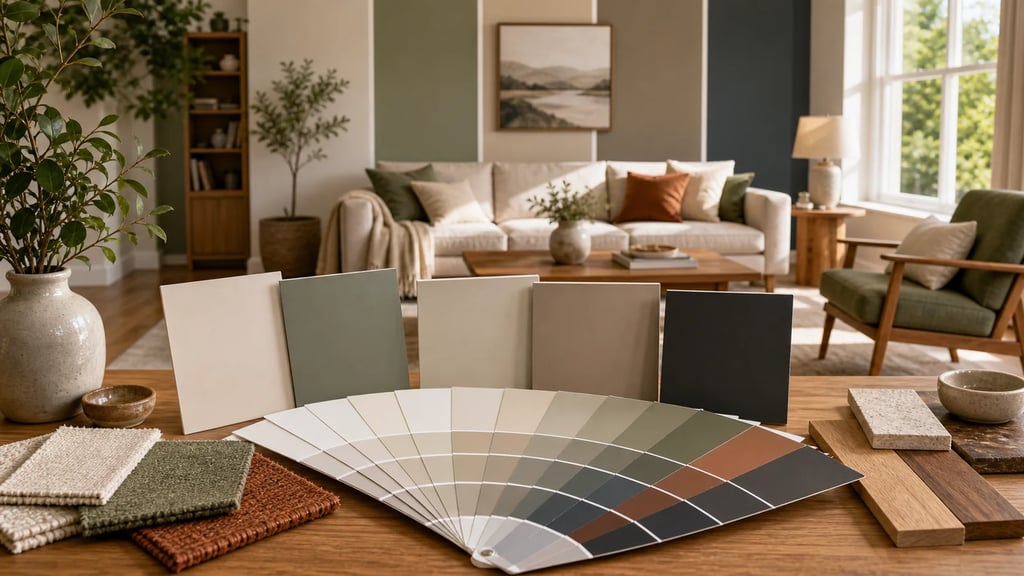Paint color palette options for interior rooms