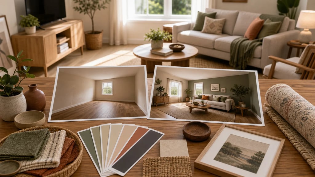 Budget room makeover before and after transformation