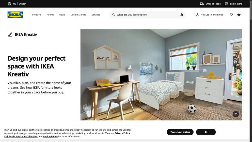 IKEA Kreativ landing page hero section