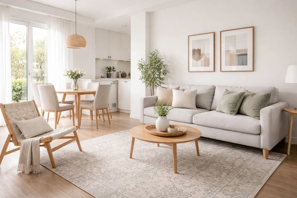 Rental apartment before and after virtual staging