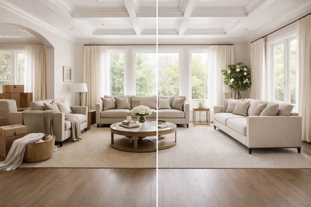Virtual staging vs real staging comparison