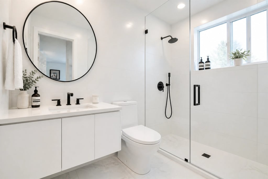 The same bathroom as an AI renovation concept made with AI Smart Decor
