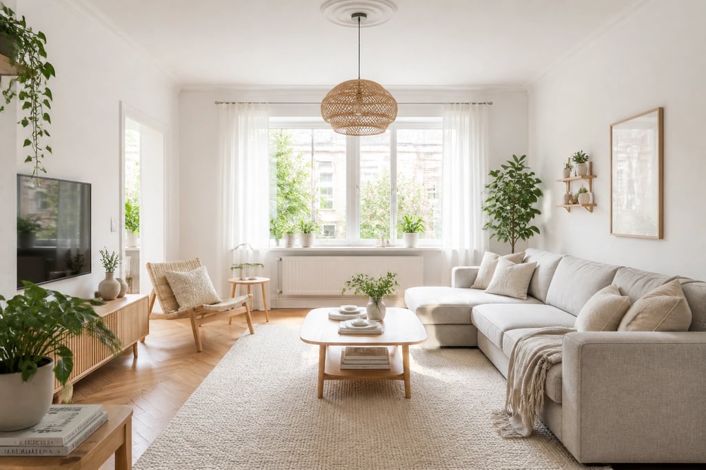 The same living room redesigned with AI Smart Decor