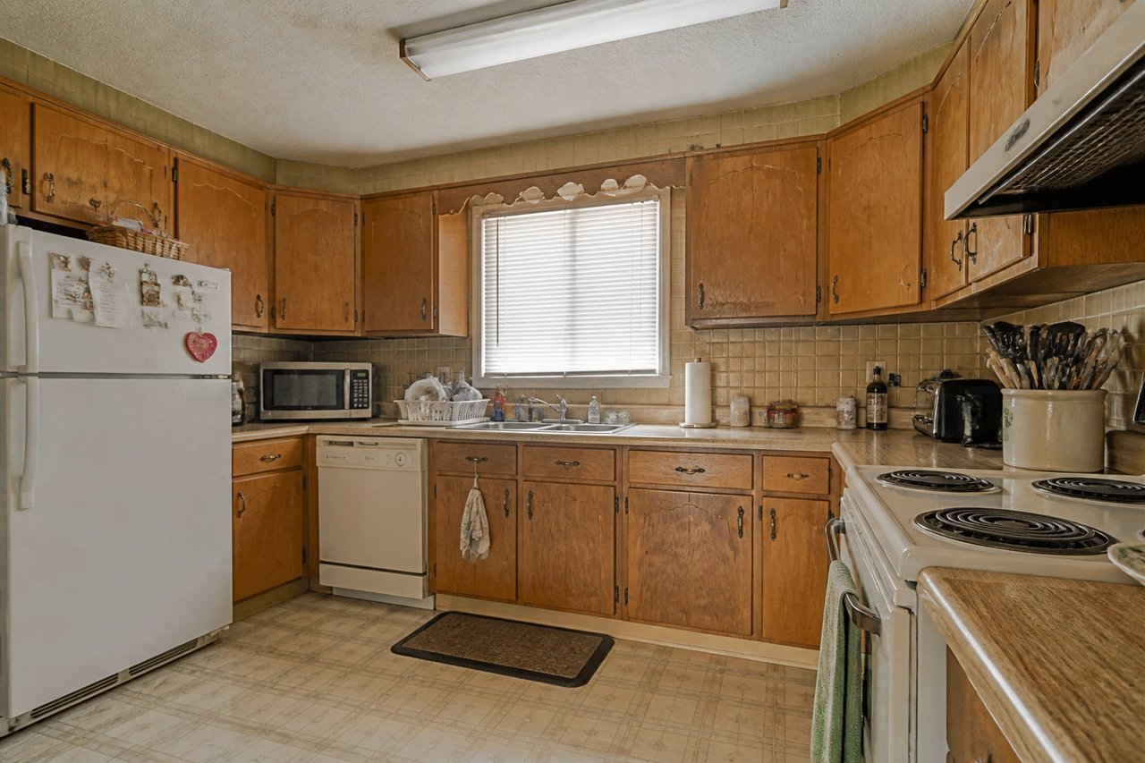 Dated listing kitchen before AI refresh