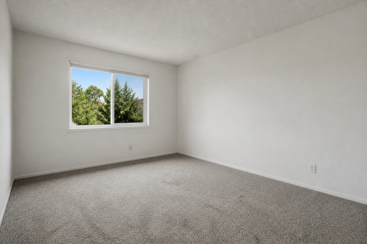 Empty bedroom before virtual staging